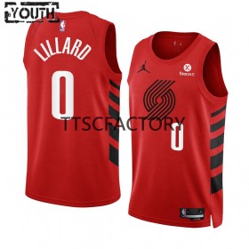 Camiseta Niños Portland Trail Blazers Damian Lillard 0 Nike 2022-23 Statement Edition Rojo Swingman